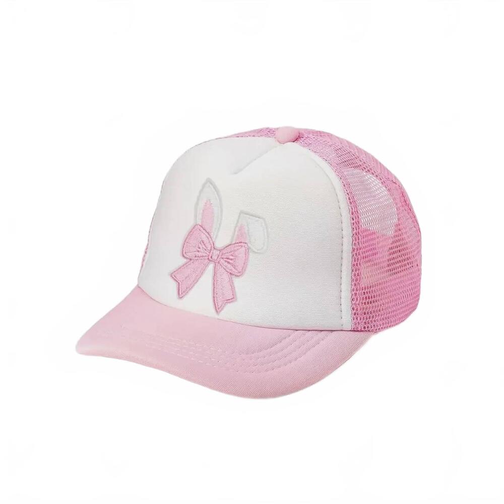NEW SWEET WINK girl's bunny patch trucker hat in pink